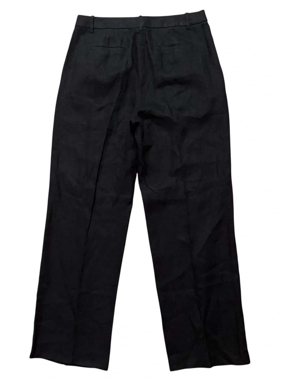 Banana Republic Pleated Wide Leg Pants Womens Size 12 100% Linen Black